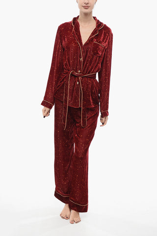 Velvet Pyjama Set with Constellation Motif