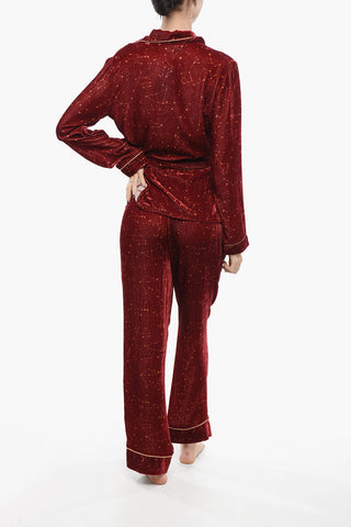 Velvet Pyjama Set with Constellation Motif