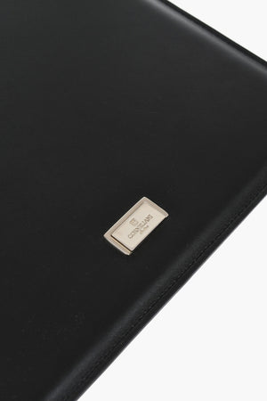 단색 가죽 태블릿 케이스 실버 로고