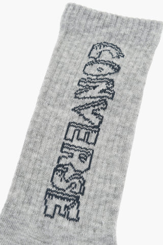 Set 2 Pairs of Long Ribbed Socks with Contrast Logo