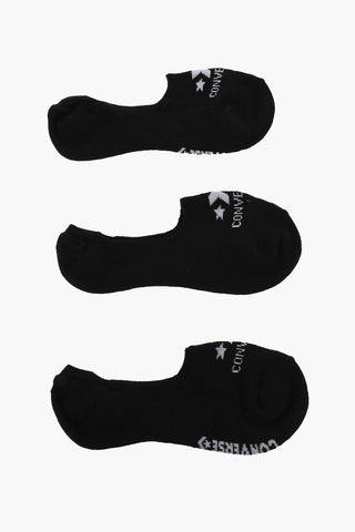 Set 3 Paia di Calzini Ultra Bassi in Tinta Unita con Logo a Contrasto