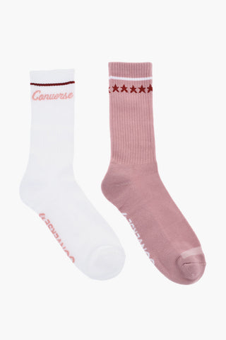 Set 2 Pairs of Long Two-Tone Socks with Contrast Details