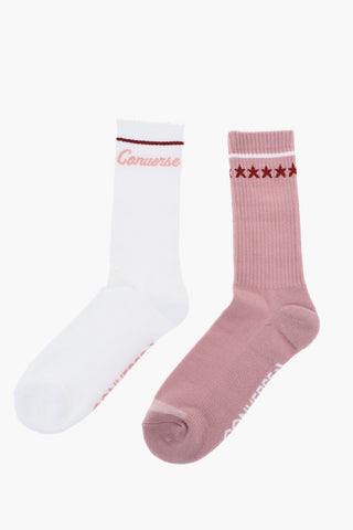 Set 2 Pairs of Long Two-Tone Socks with Contrast Details