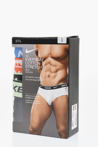 Set 3 Paia di Slip in Cotone Stretch con Banda Elastica Logata