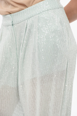 Low-Rise Sequin Pants