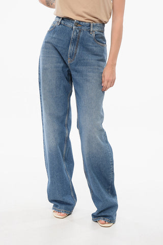 Regular-Fit-Jeans aus Denim in dunkler Waschung mit 24 cm bestickter Tasche