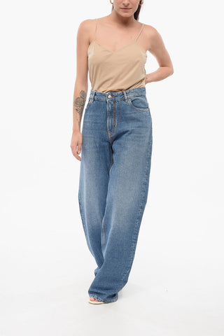 Regular-Fit-Jeans aus Denim in dunkler Waschung mit 24 cm bestickter Tasche