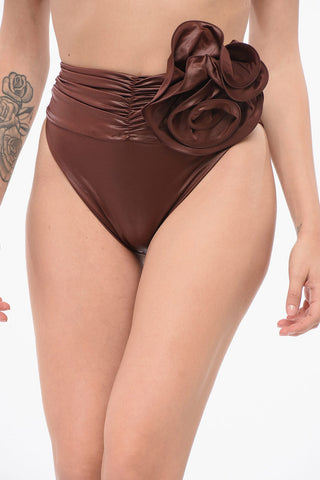 High-waisted Bikini Slip with Removable Decoration