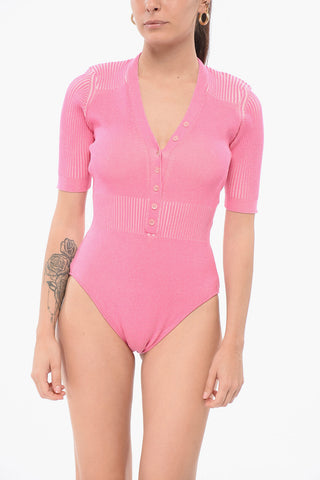 Knit Bodysuit YAUCO with Polo Collar