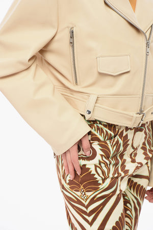 Giubbotto In Pelle Biker Cropped