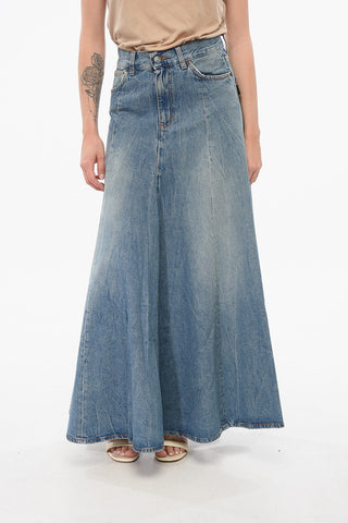 Vintage Denim Flared Skirt