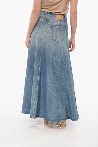Vintage Denim Flared Skirt