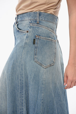 Vintage Denim Flared Skirt
