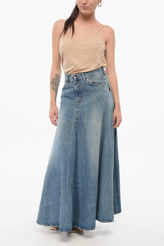 Vintage Denim Flared Skirt