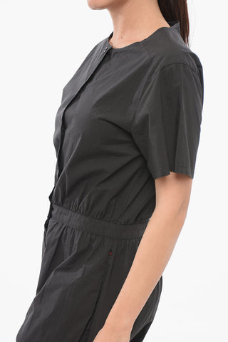 Jumpsuit aus Baumwoll-Popeline mit kurzen Ärmeln