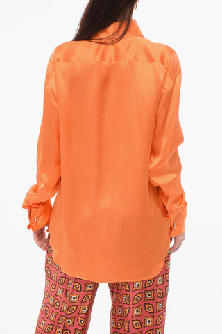Langärmlige Bluse aus Seide