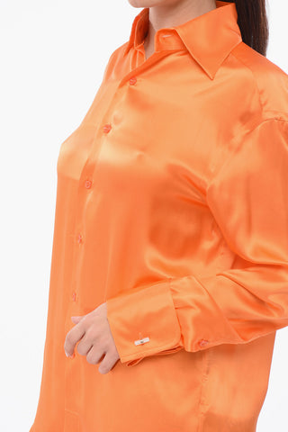 Langärmlige Bluse aus Seide