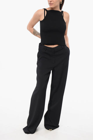 Pantaloni in Viscosa Wide Leg