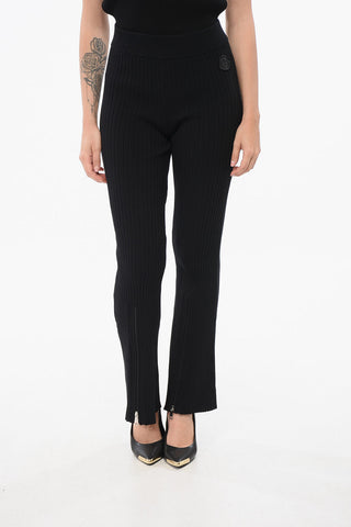 Leggings Bootcut a Coste con Zip alla Caviglia