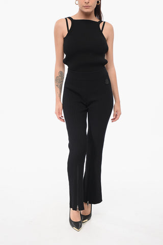 Leggings Bootcut a Coste con Zip alla Caviglia