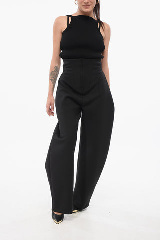 Pantaloni Corsetto in Lana Stretch