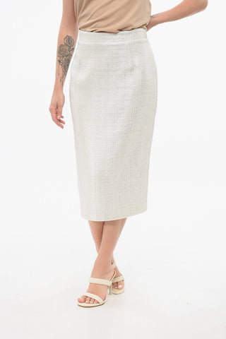 Gonna Tubino in Tinta Unita con Zip Posteriore