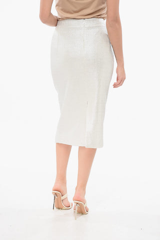 Gonna Tubino in Tinta Unita con Zip Posteriore