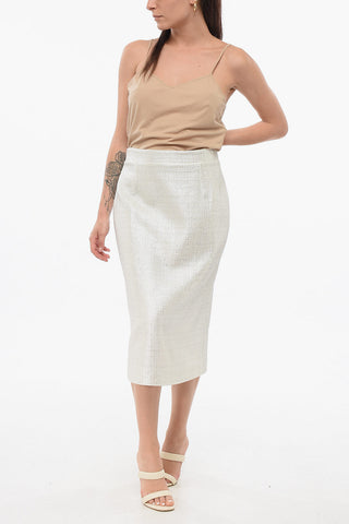 Gonna Tubino in Tinta Unita con Zip Posteriore