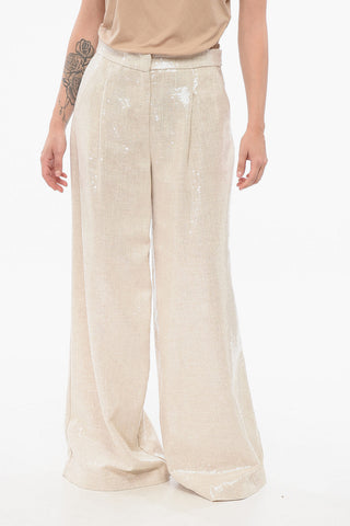 Pantaloni Palazzo in Paillettes