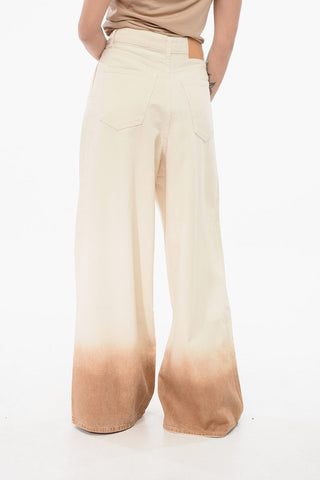 Jeans Super Wide Leg con Design Degradè 36cm