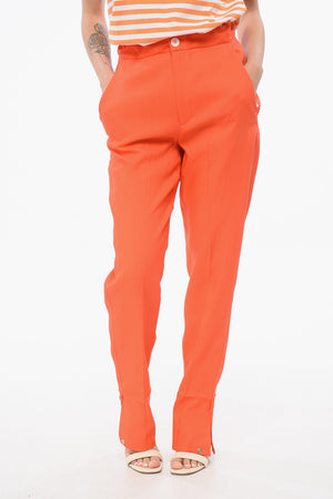 혼방 울 핀턱 팬츠