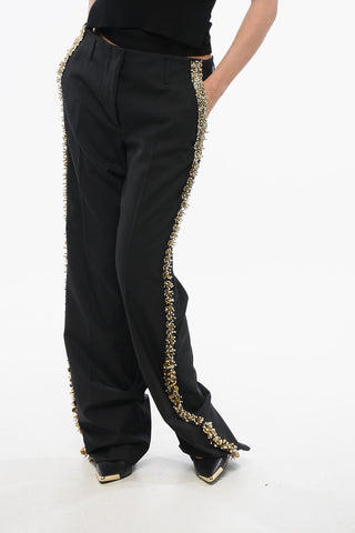Wool PARCHIA Pants with Decorative Application