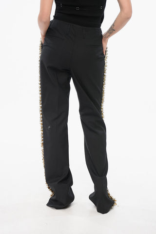 Wool PARCHIA Pants with Decorative Application