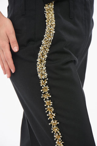Wool PARCHIA Pants with Decorative Application