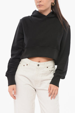 Brushed Cotton Cropped Fit Hoodie