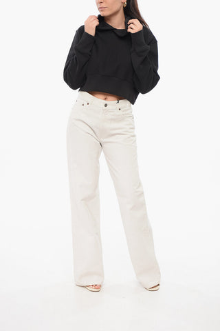 Brushed Cotton Cropped Fit Hoodie