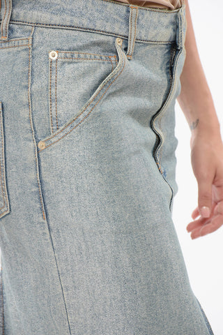Gonna in Denim Lurex con Effetto Vintage