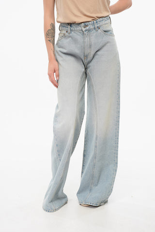 Jeans Wide Leg Lavaggio Chiaro 33cm