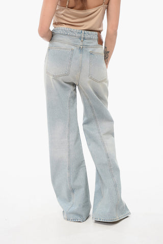 Jeans Wide Leg Lavaggio Chiaro 33cm