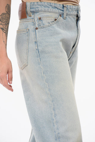 Jeans Wide Leg Lavaggio Chiaro 33cm