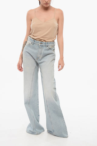 Jeans Wide Leg Lavaggio Chiaro 33cm