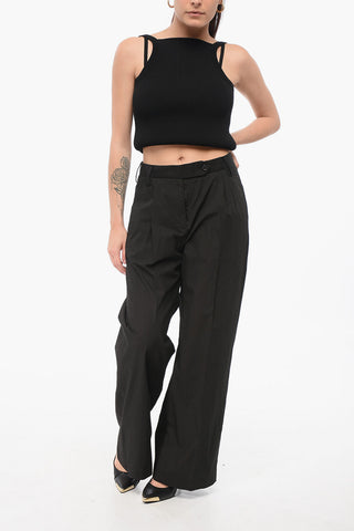 Pantaloni Crop a Gampa Ampia