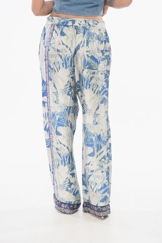 Pantaloni in Seta con Motivo Floreale