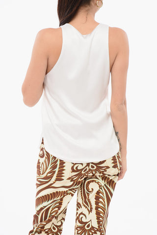 Top in Seta con Collo a U