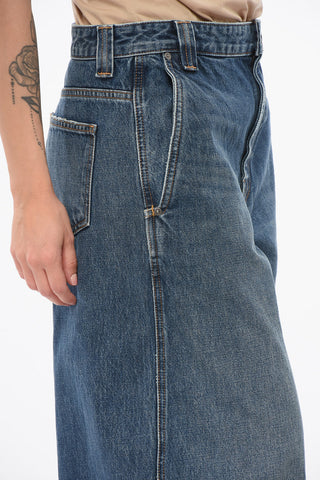 Jeans Super Wide Leg in Denim Lavaggio Scuro