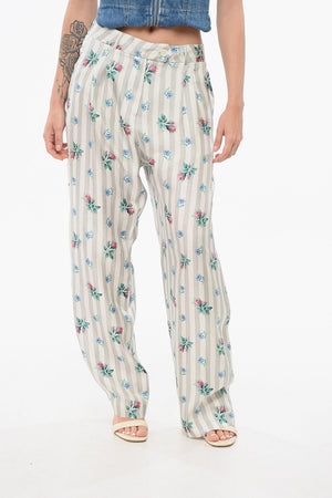 Seidenhose mit Blumenmuster