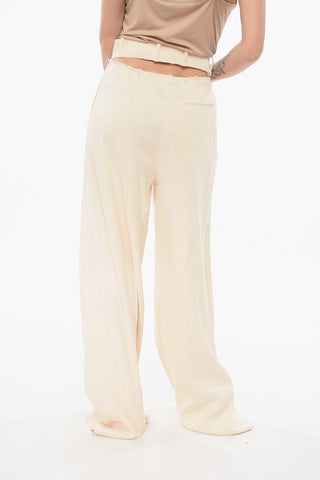 Wide-Leg Trousers PEEK-A-BOO with Raw-Edge Cut-Outs