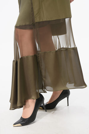 Gonna Asimmetrica con Dettaglio Sheer