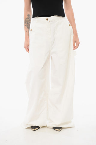 Jeans Palazzo in Denim Herringbone