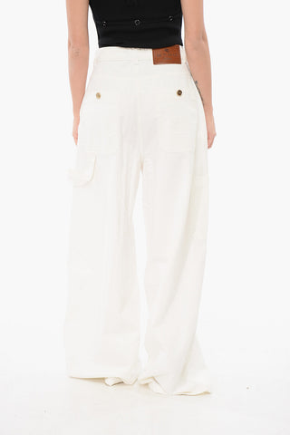 Jeans Palazzo in Denim Herringbone